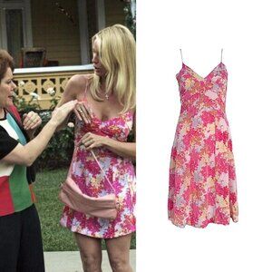 Abstract Floral Silk Dress As Seen On Edie Britt On Desperate Housewives